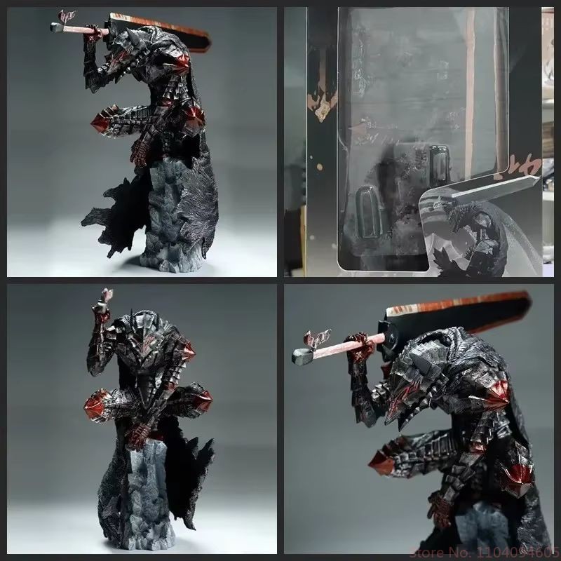 25cm Berserk Guts Action Figure  Berserker Armor Black Swordsman Model
