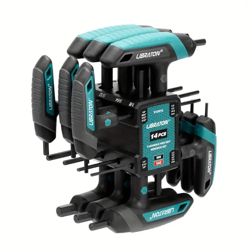 LIBRATON 14pcs T-handle Allen Wrench Set