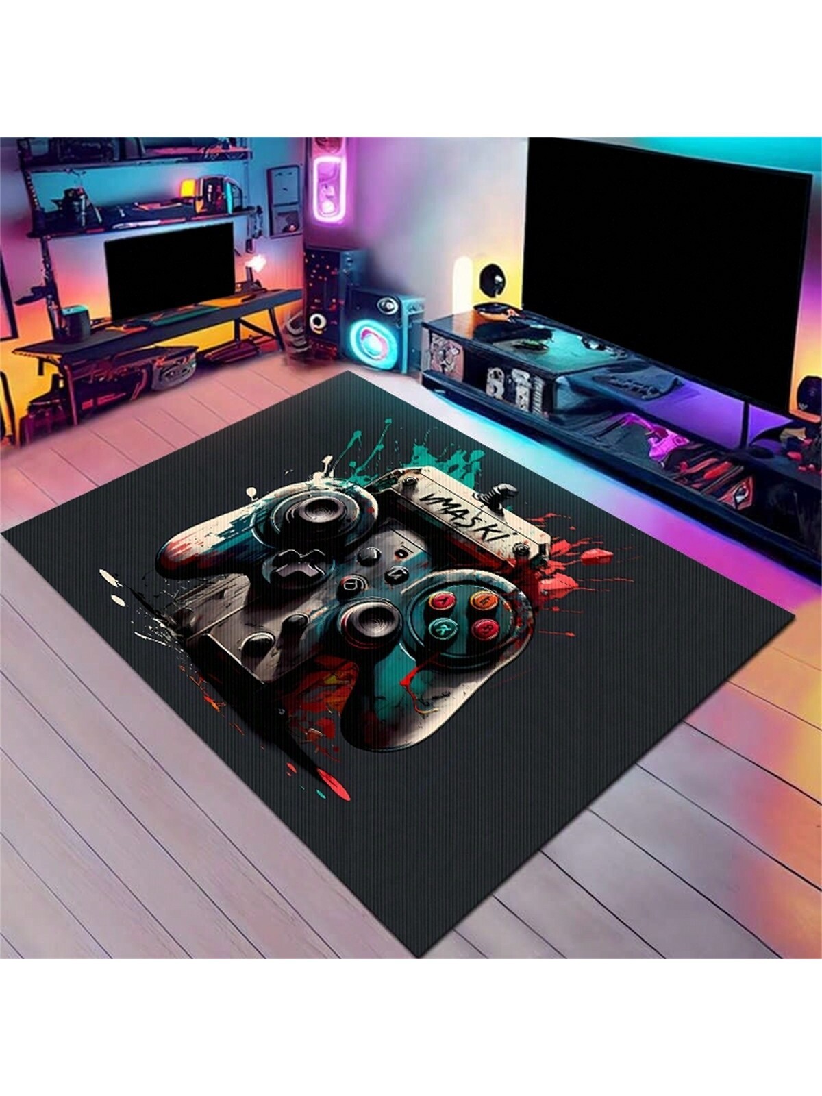 Blanket Covered With Decorative Floor Mats