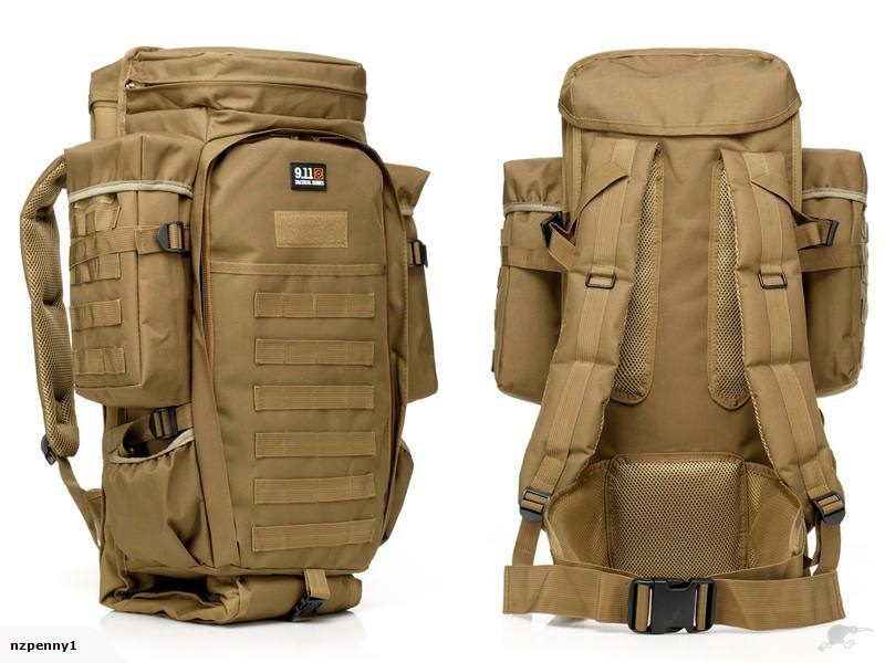 Military Tactical Bag Camping Backpack 50L Sandy Brown