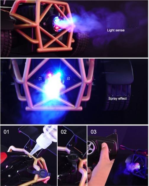 RC Car, RC Die-Cast Spray Racing Car with smoking and light effect.