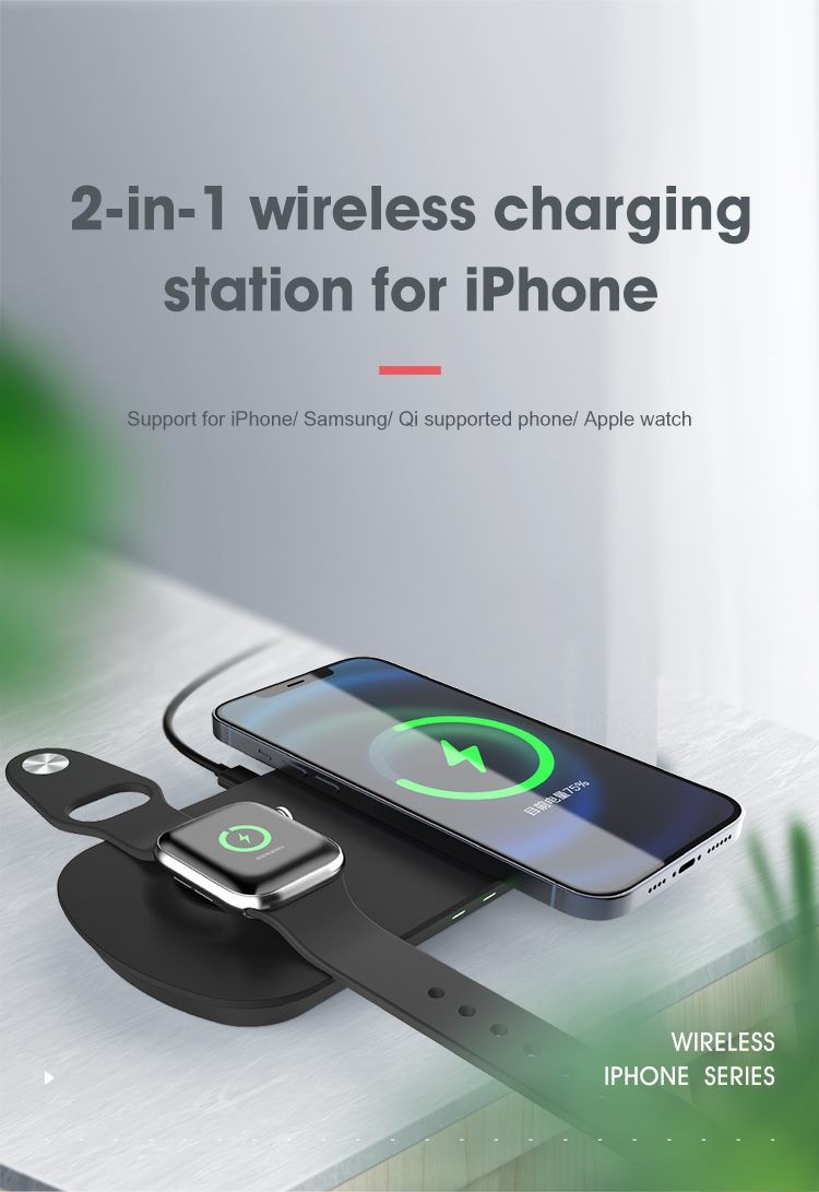 Charger, 2 in 1 wireless charger stand for iphone and apple watch, NEWDERY Brand