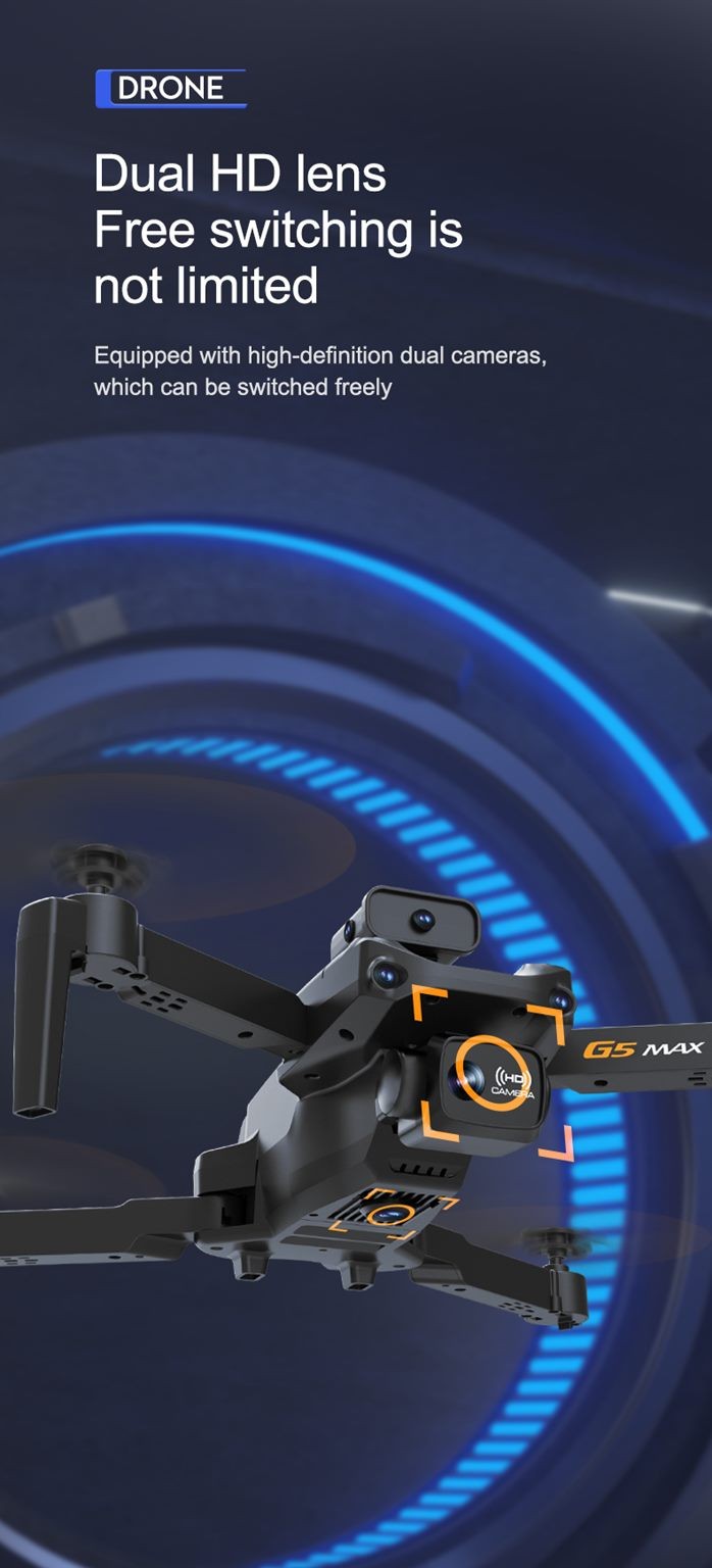 Drone, Foldable 4K Dual Camera Drone with Obstacle avoidance and optical flow