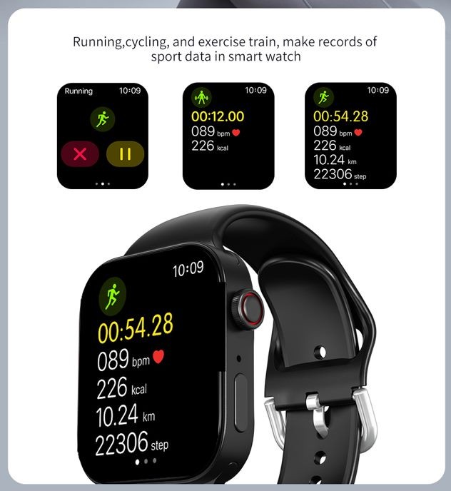 Smart Watch, KUMI KU2 MAX, Black, 1 Year Warranty