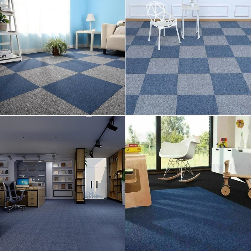 Carpet Tiles Mat Blue