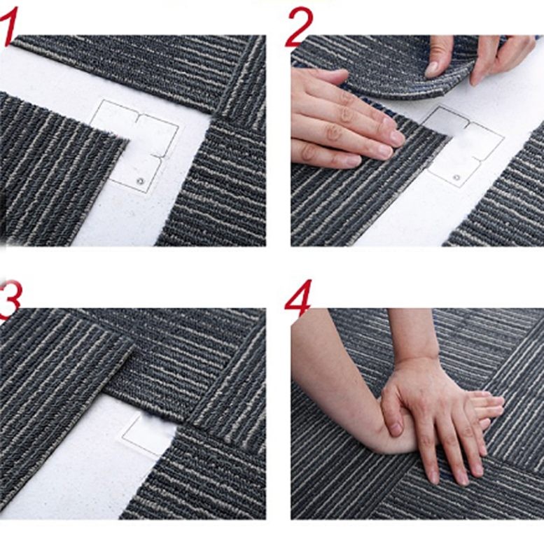 Carpet Tiles Mat Brown Stripe 1KG Per Tile