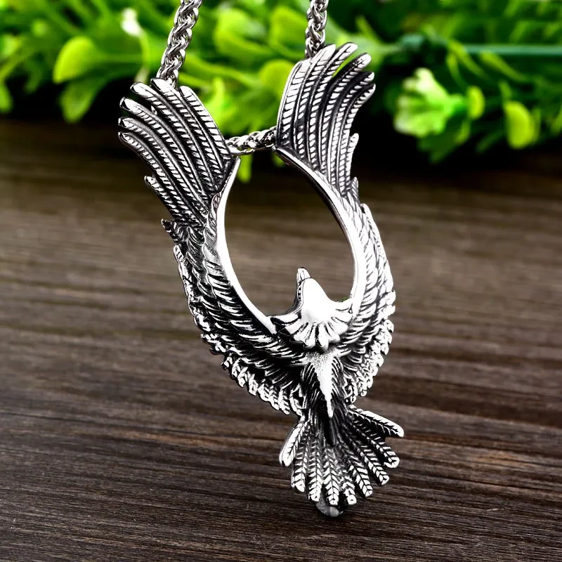 Titanium Steel Phoenix Pendant Men's Personality Stainless Steel Pendant
