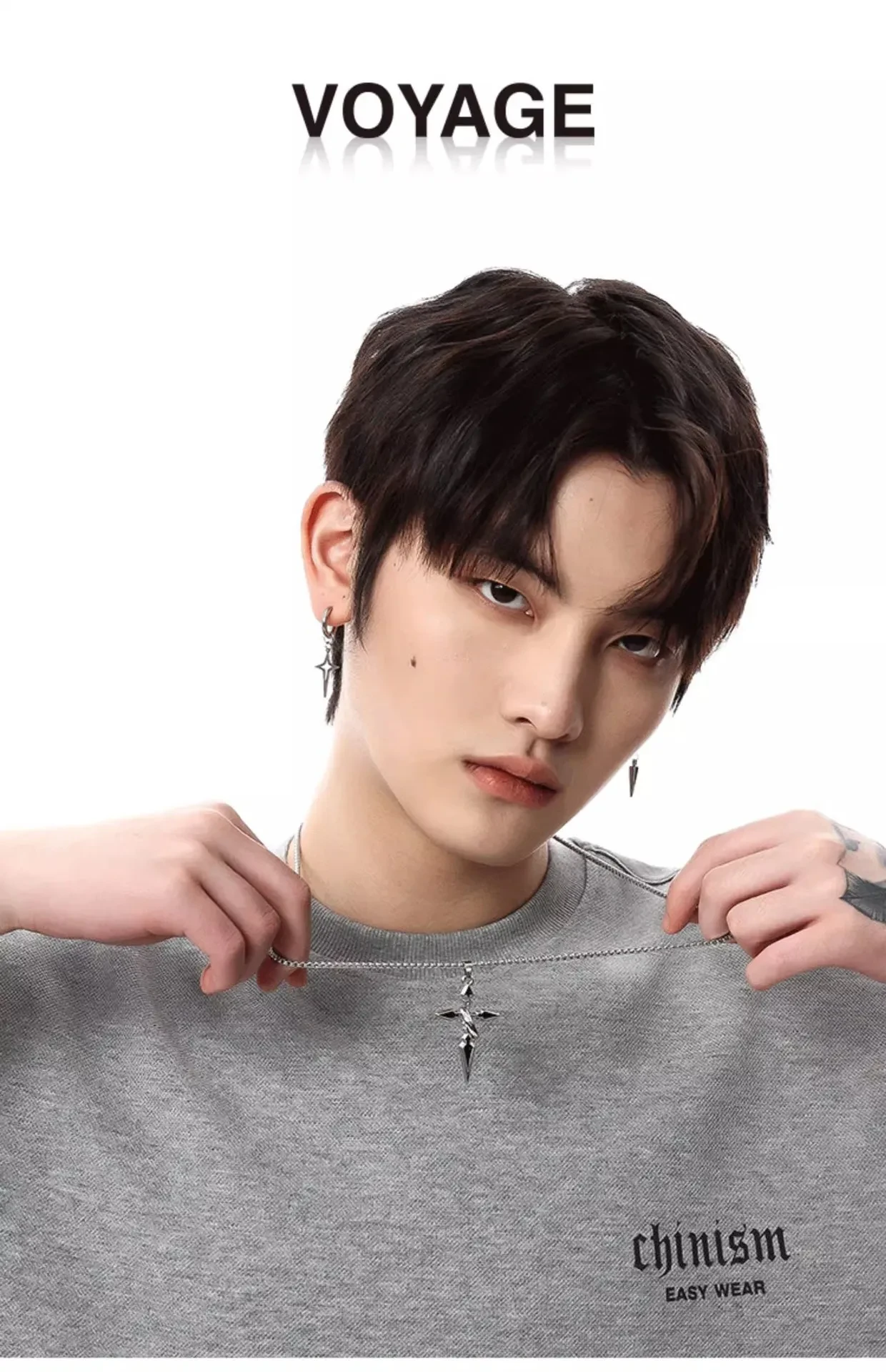 Cross Pendant Men's Trendy Sweater Pendant Titanium Steel Necklace