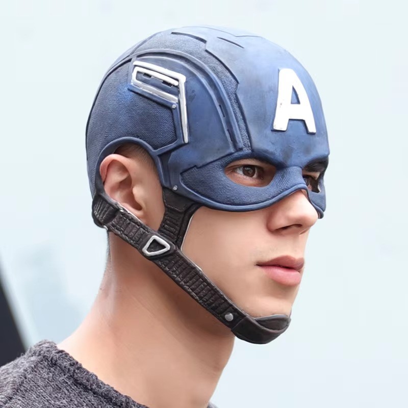 Hot Sale Latex Head Cover Cosplay American Film Captain Helmet