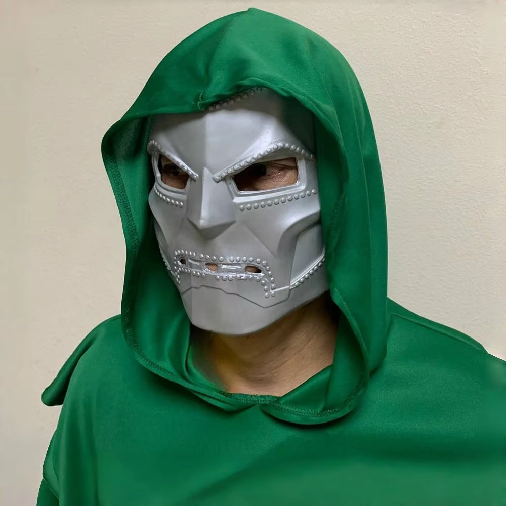 High-Quality Latex Movie Full Face Helmet  Halloween Supervillain Doctor Doom Adult Resin Mask