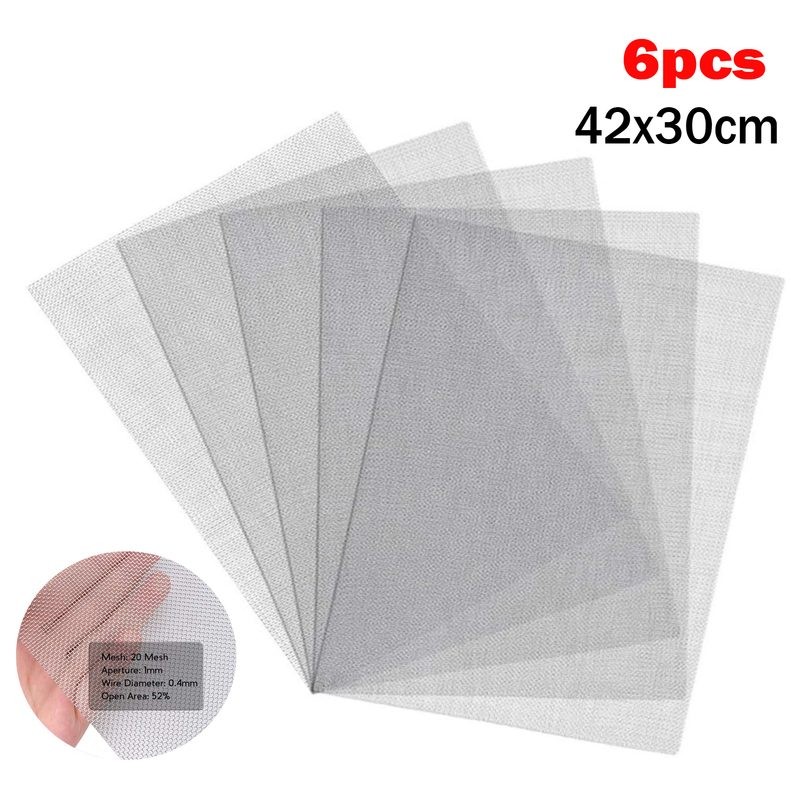 6pcs Metal Mesh Screen Sheets Steel Filter Plates 3