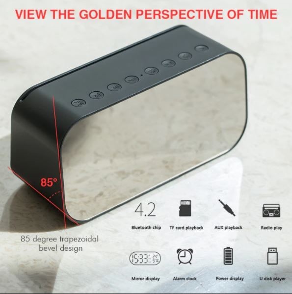 Wireless Bluetooth Speaker with Alarm Clock, Time Display, FM. Havit Brand