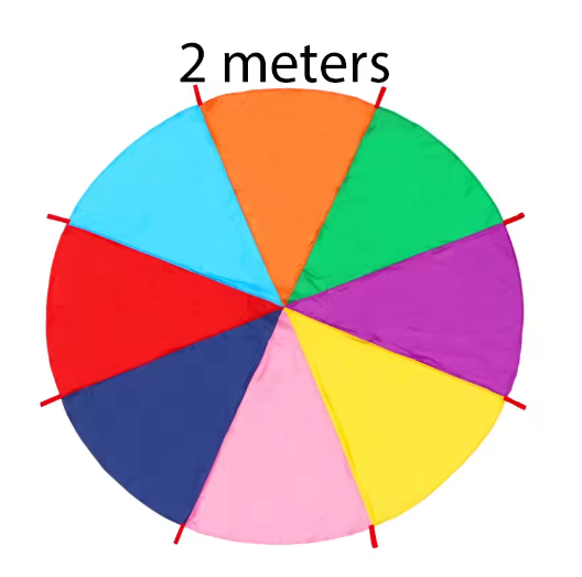 2-6 meter Rainbow Umbrella Outdoor Children's Game with Perception Training Equipment Parachute Activity Toys Parent Child