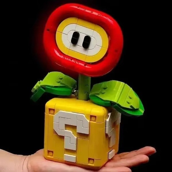 NEW MOC Piranha Plant Model  Fit Flame Flower Assembled Building Block Brick