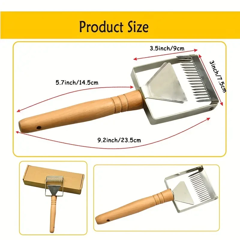 Stainless Steel Honey Uncapping Fork with Wooden Handle