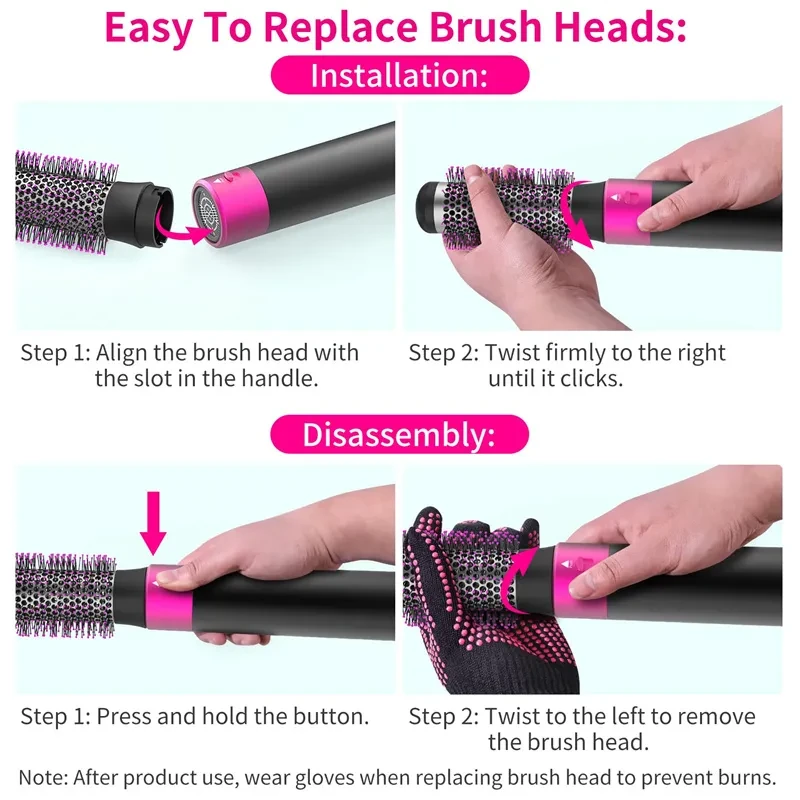 Professional 5 In 1 Hair Dryer Brush Dryer And Straightening Brush Electric Hair Styling Tool Automatic Hair Curler Beauty Supplies Gadgets