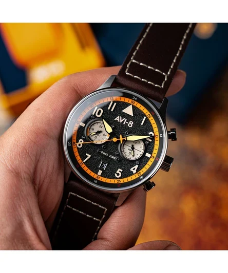 AVI-8 Hawker Hurricane Carey Dual Time Imperial War Museums Edition Black Dial Quartz AV-4088-07 Men's Watch