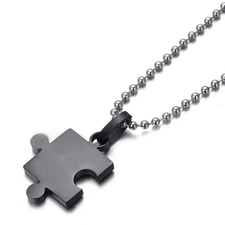 Glossy puzzle couple pendant
