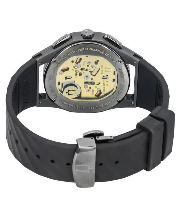 Bulova Curv Chronograph Rubber Strap Grey Dial Quartz 98A162 Mens Watch