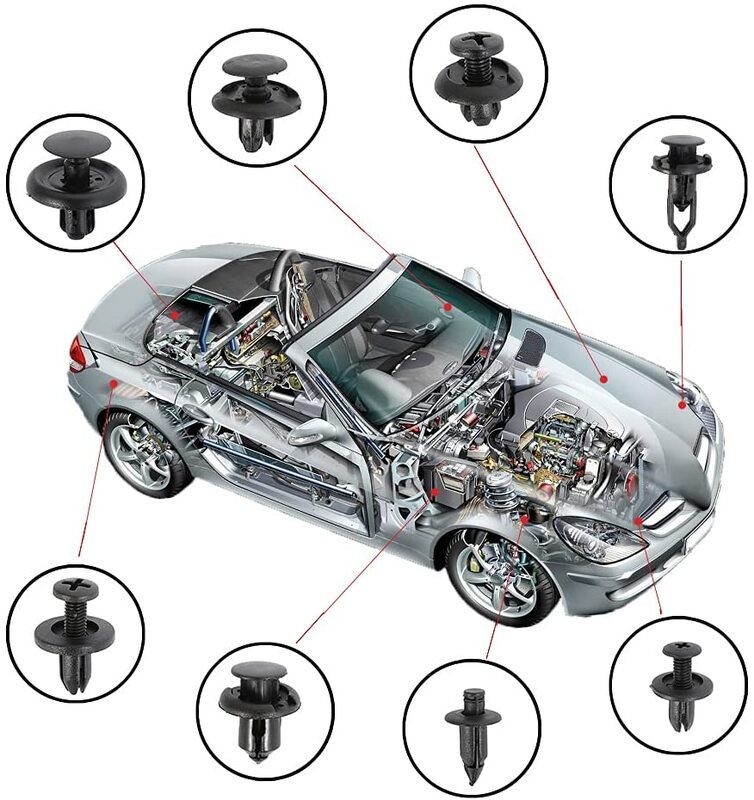 723pcs Car Push Retainer Clips Bumper Rivets Dash Removal Tools Kit