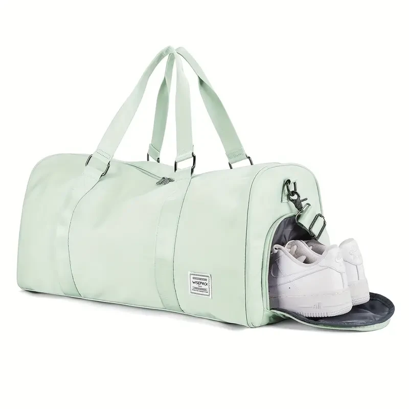 Gym Sports Duffle Bag With Independent Shoe Compartment, Large Capacity Travel Tote Shoulder Bag, Durable Handbag For Short Trips, Fitness Training, Army