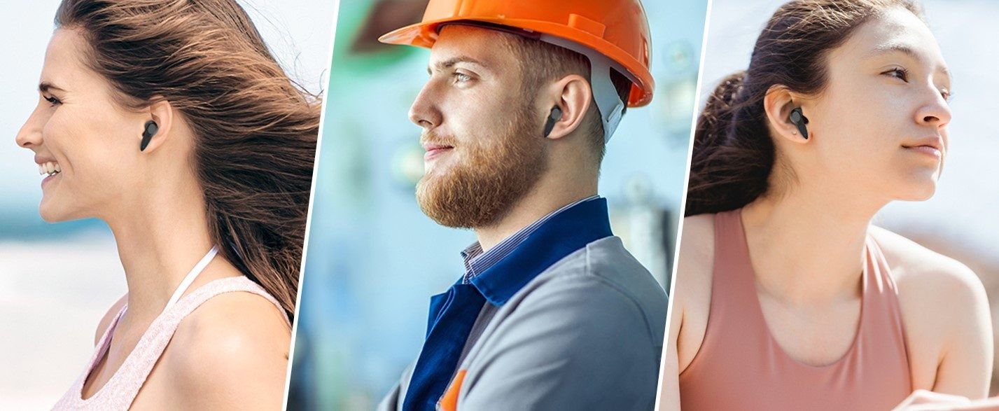 True Wireless Stereo Earbuds, HiFi Sound, Black.