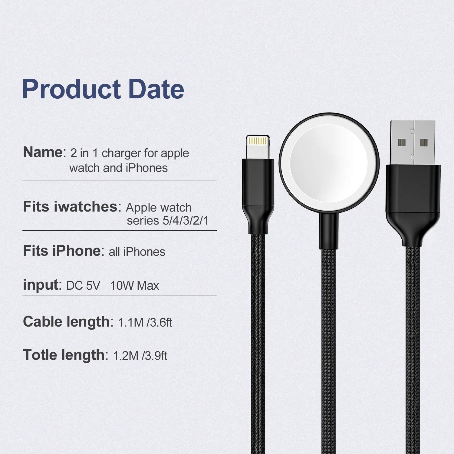 Wireless Charger for Apple Watch and iPhone, NEWDERY Brand