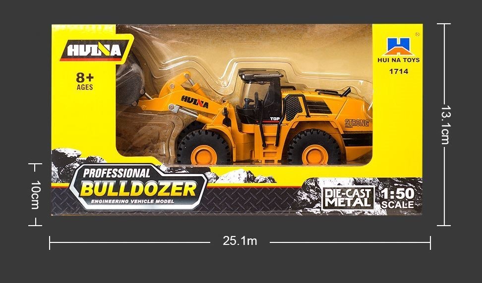 Die-cast Bulldozer, HUINA 1:50, Die-cast Metal Bulldozer Model