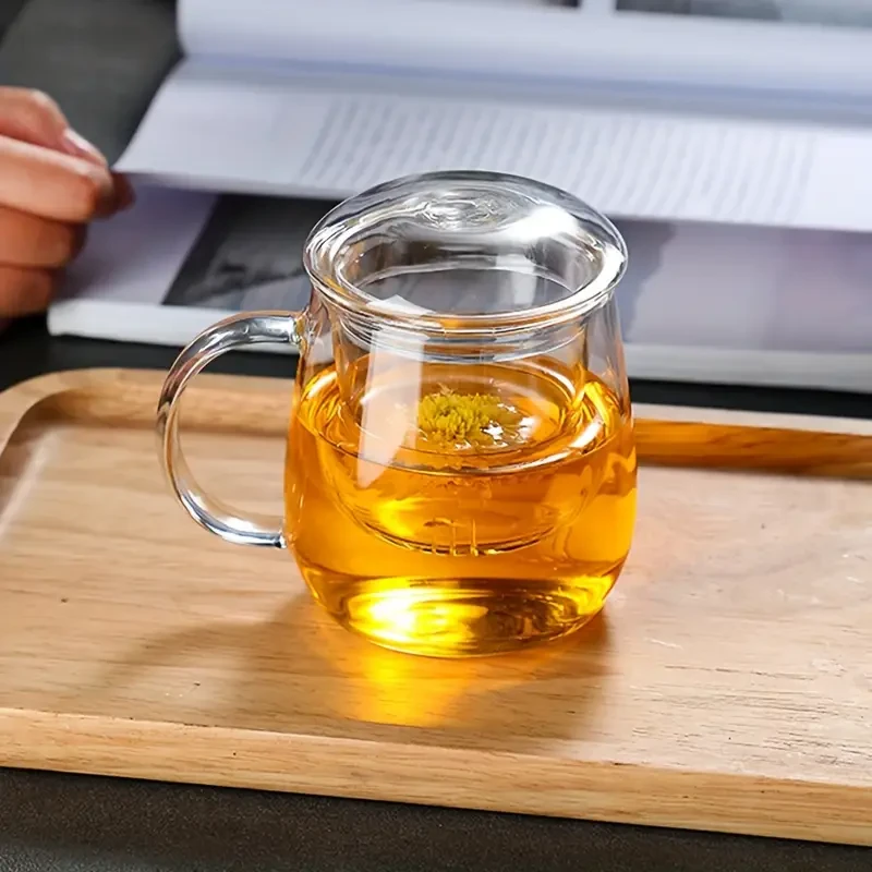 Glass Tea Cup with Infuser and Lid
