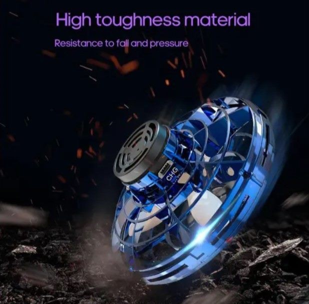 Flying Spinner, UFO Fingertip, Rechargeable Flying Gyroscope USB Toy, Red