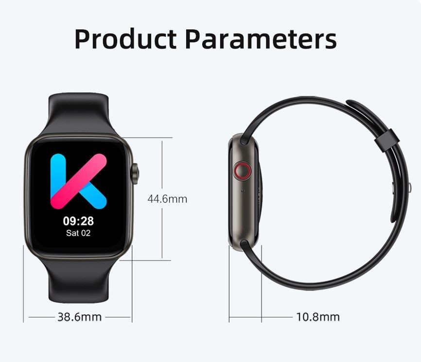 Smart Watch, KUMI KU2 PRO, Black, 1 Year Warranty