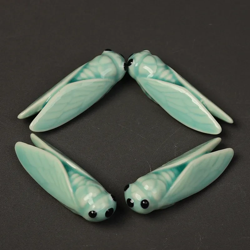 Ceramic crafts summer cicada chopstick rest