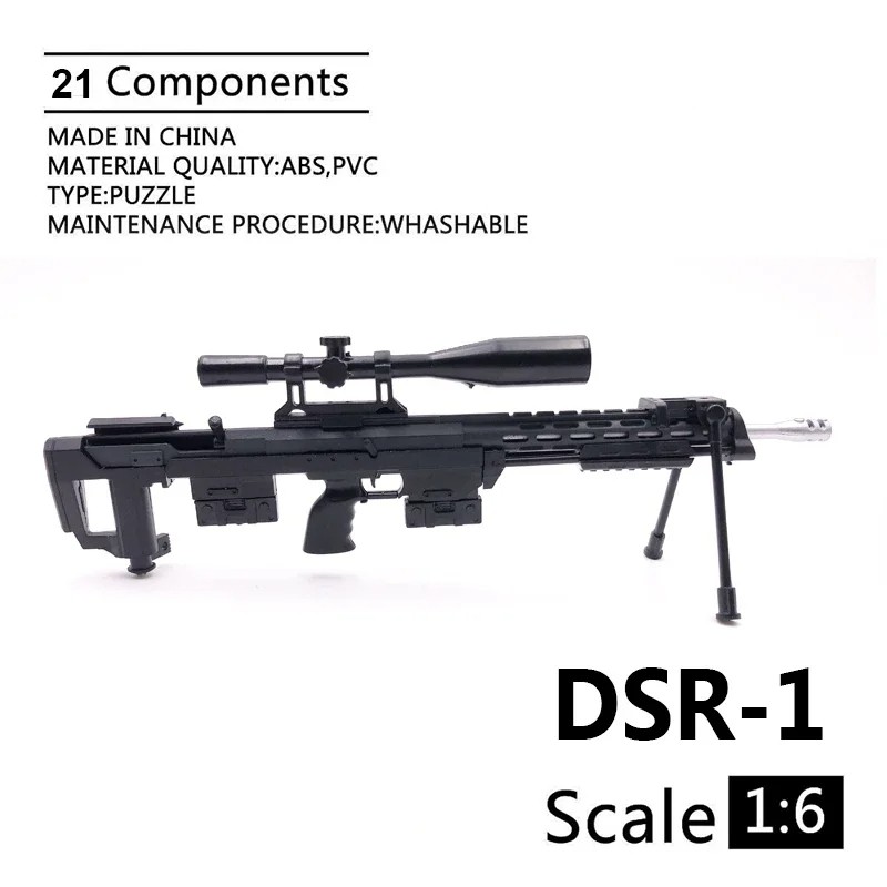 1/6 DSR-1 Sniper Rifle Gun Model  Black Coated Plastic Military Model Accessories