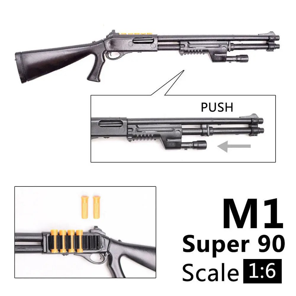 1:6 Weapon Model Benelli M1 Super 90 Shotgun Assembly Model Building Bricks for Action Figures