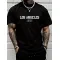 Los Angeles Graphic Men's Short Sleeved T-shirt, Comfortable Stretch Fashionable Summer T-shirt, Casual Daily Style Fashionable Clothing