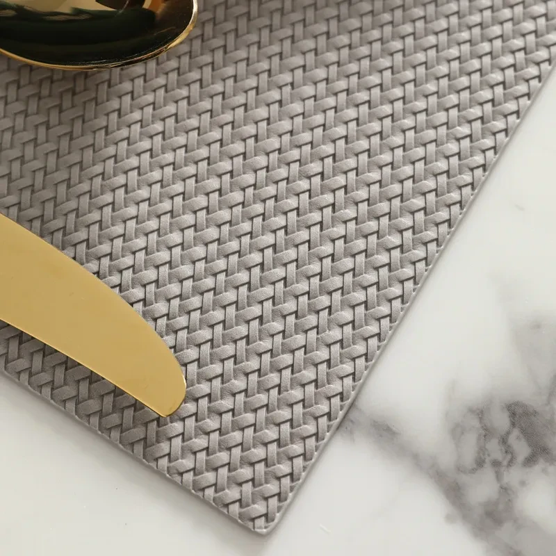 Creative Weaving Leather Placemat Waterproof