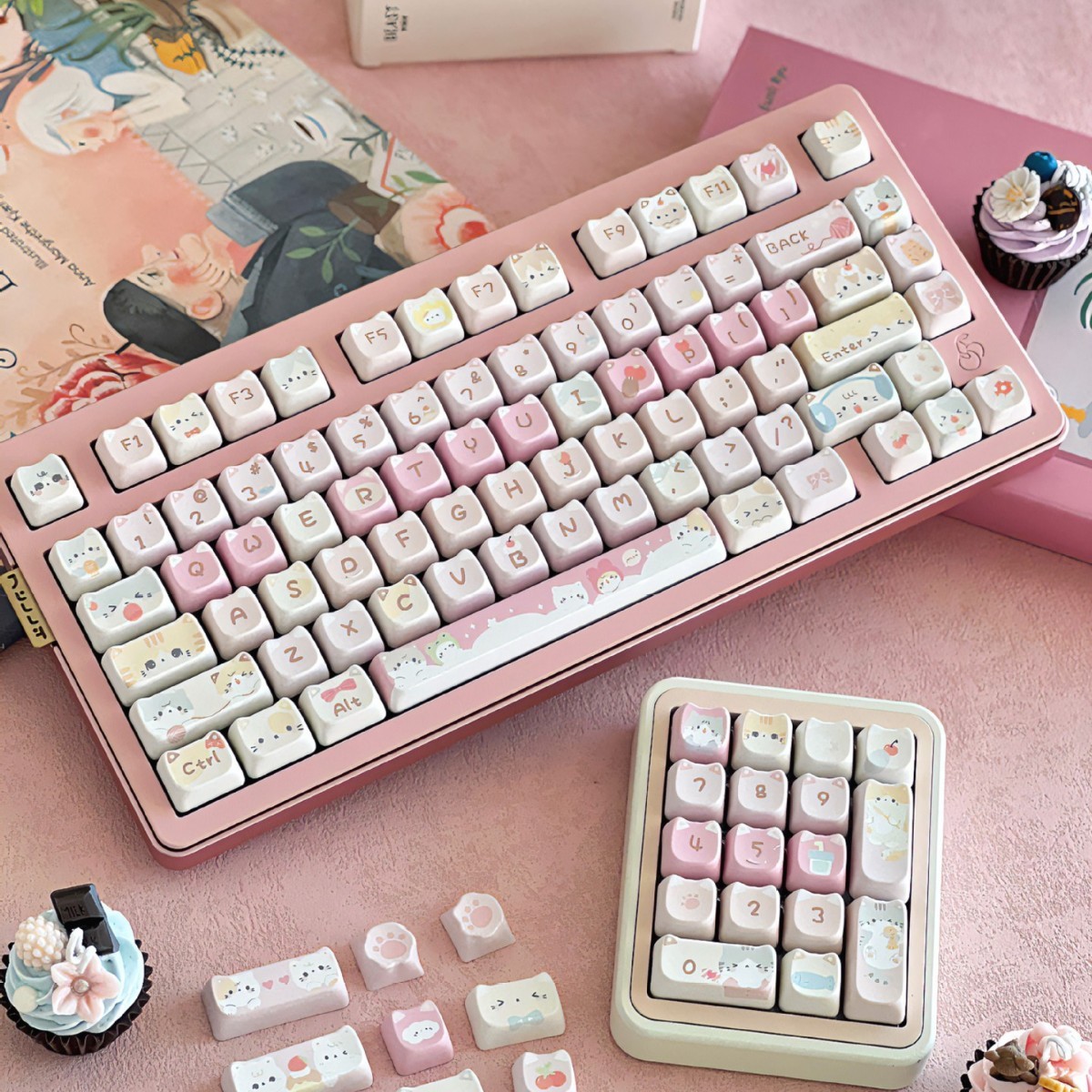 Meow Meow Team Height Five-sided Sublimation 141 Full Set Key Cap
