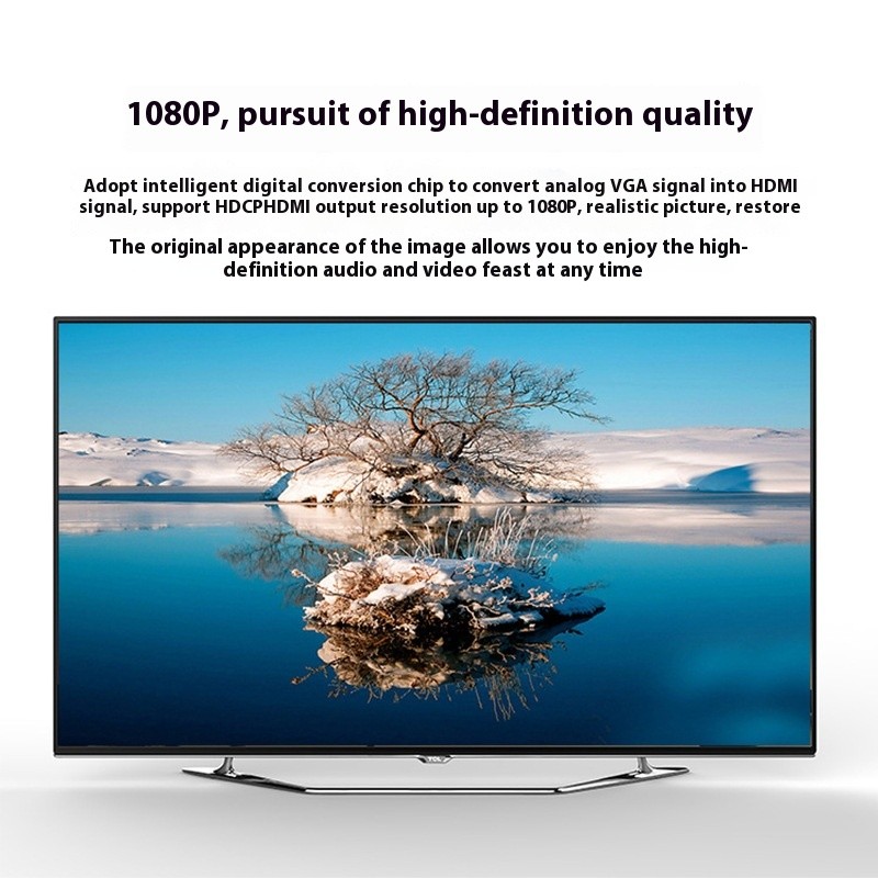 VGA To HDMI Adapter Cable With Audio Power Supply 1080p Plug And Play