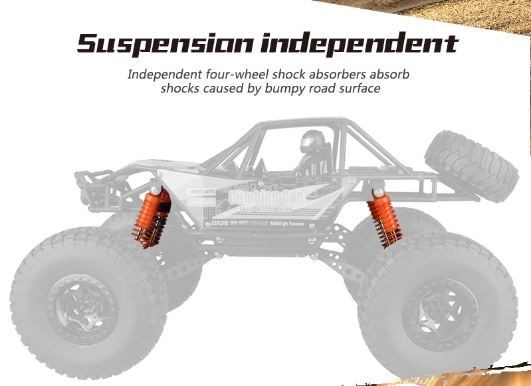 RC Car, Rechargeable, 1:10 Super Large, Off-road,High Speed, Orange
