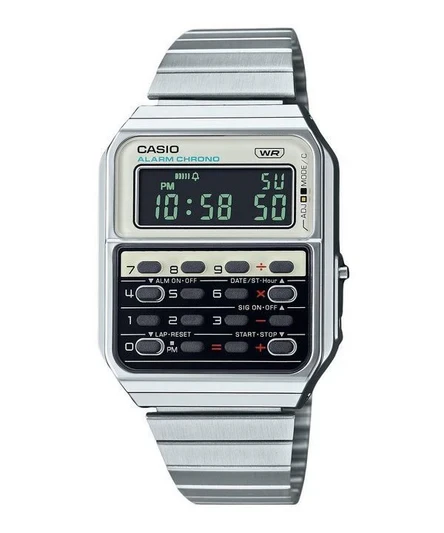 Casio Vintage Heritage Colors Digital Stainless Steel Quartz CA-500WE-7B Unisex Calculator Watch