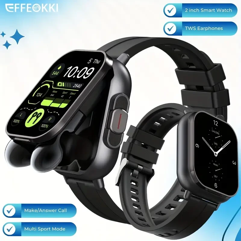 EFFEOKKI 2.01 HD Smartwatch with TWS Earbuds