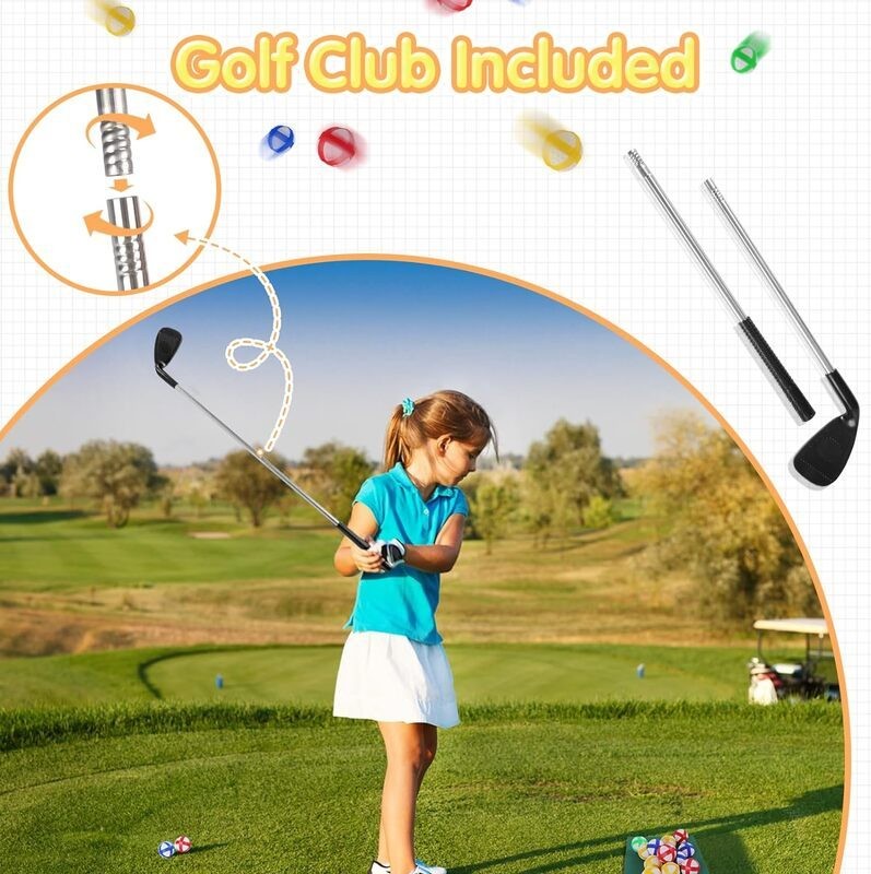 Mini Golf Game Set Golf Putting Chipping Hitting Mats 2