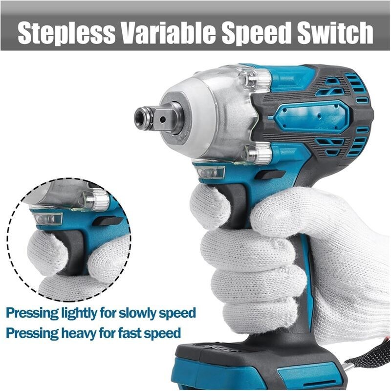 1/2" Cordless Impact Wrench Brushless Driver Torque
