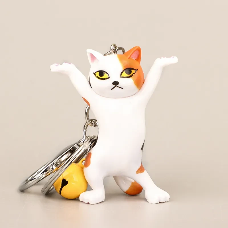 Dancing Cat Keychain Cartoon Enchanting Kitten Pendant Bag Pendant Small Gift