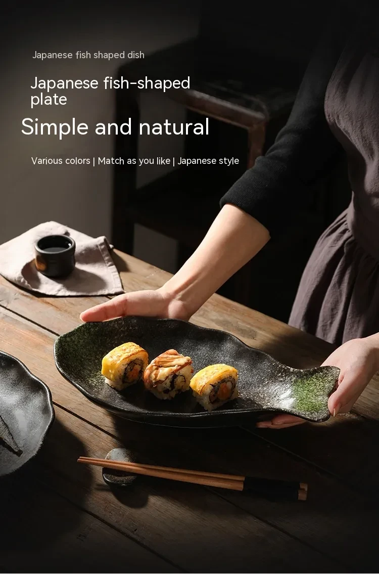 Household Fish Dish Japanese Ceramic Fish Steaming Plate