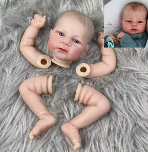 17 Inch Painted Vinyl Reborn Doll Kit Elijah Hand-painted Hair Unassembled Reborn Baby Doll Parts With Cloth Body