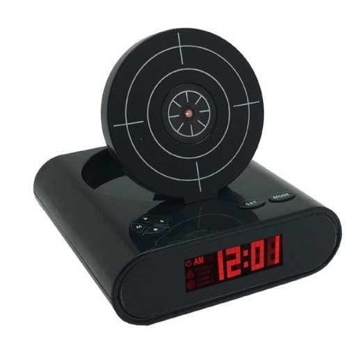 Battery Model Creative Novelty Shooting Toy Lazy Wake Up Alarm Clock