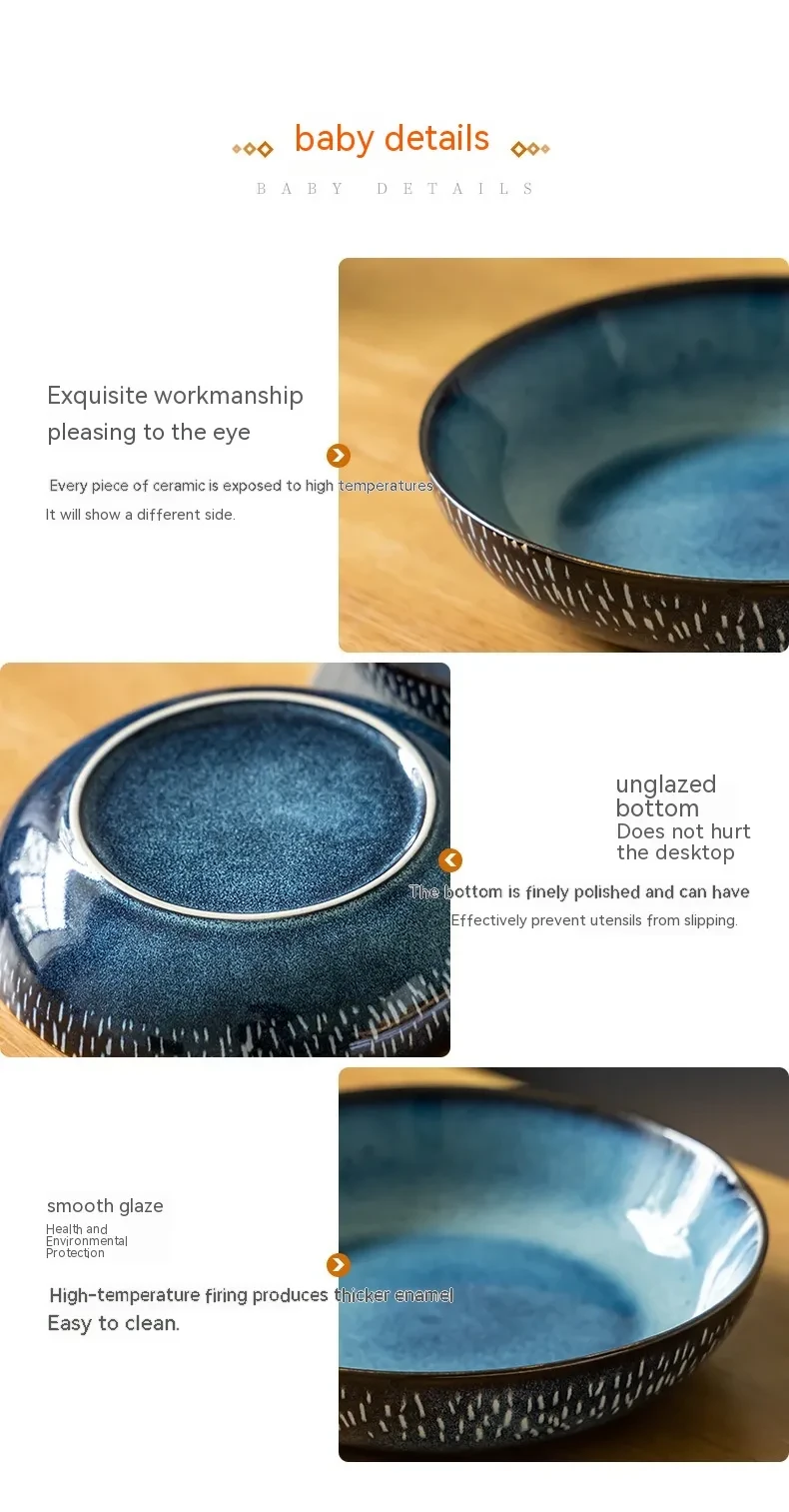 Ceramic River Snail Rice Noodle Bowl Household Large Bowl Meal Soup