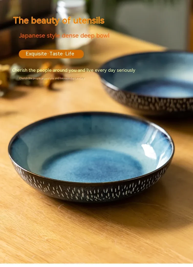 Ceramic River Snail Rice Noodle Bowl Household Large Bowl Meal Soup