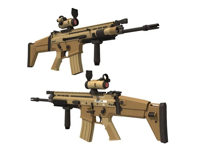 1:1 US FN SCAR-L Assault Sniper Rifle Pistol Submachine Shotgun Paper Model Kit